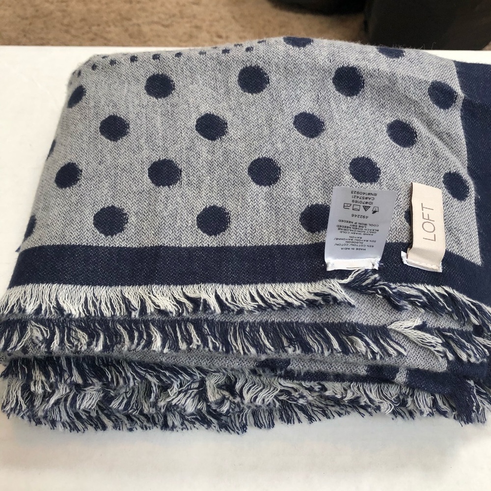 Worn once navy and gray loft scarf.